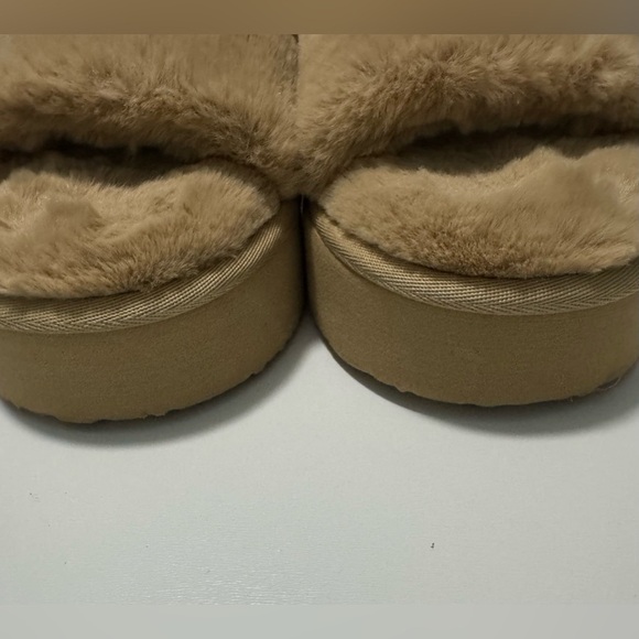 Muk Luks Tan Furry Slippers - Picture 6 of 8